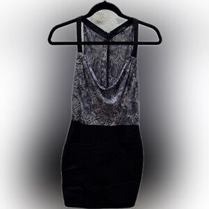 Maria Bianca Nero | Elegant Black and Gray Snake Print Dress